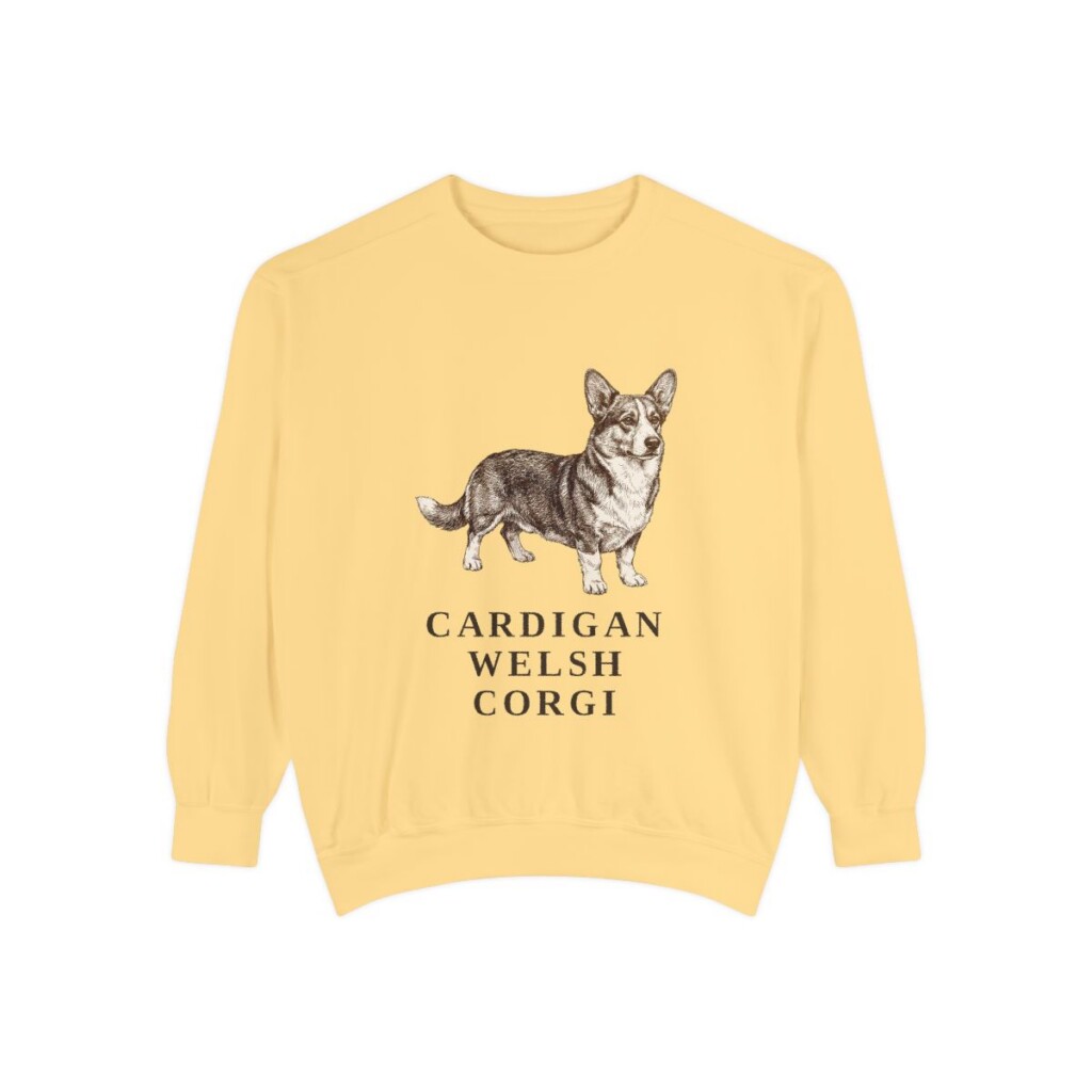 Cardigan Welsh Corgi Sweatshirt, Butter, front view