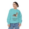 Cardigan Welsh Corgi Sweatshirt, Chalky Mint, person 2 front