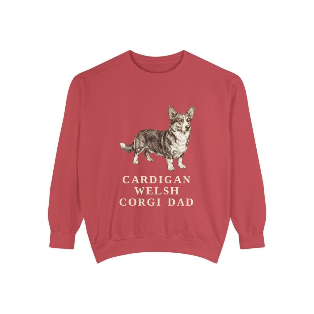 Cardigan Welsh Corgi Dad Sweatshirt, Crimson, front view
