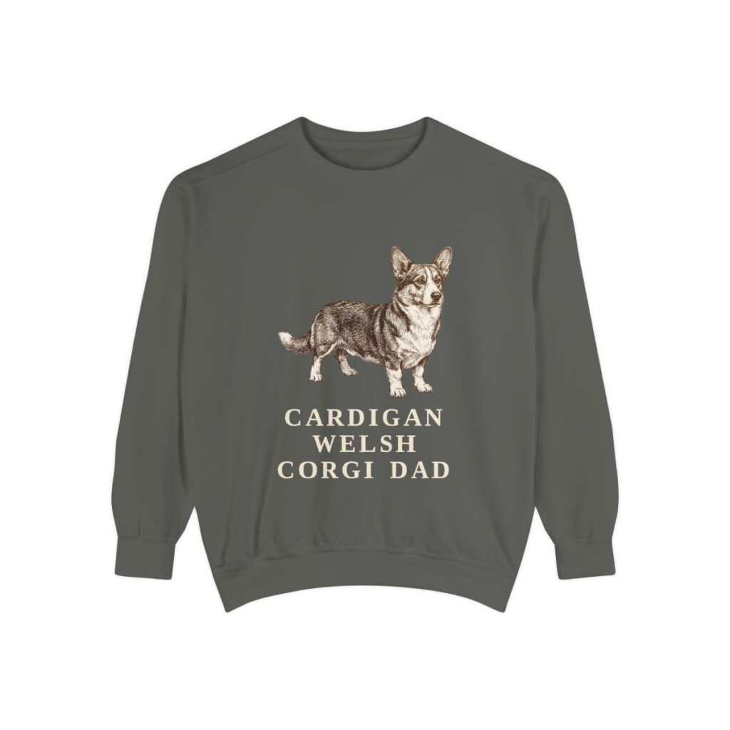 Cardigan Welsh Corgi Dad Sweatshirt, Pepper, front view