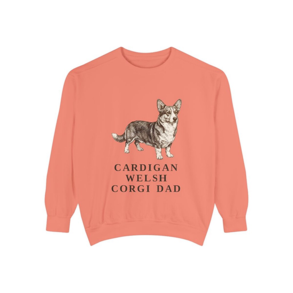 Cardigan Welsh Corgi Dad Sweatshirt, Terracotta, front view
