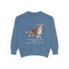 Cardigan Welsh Corgi Latin Sweatshirt, Blue Jean, front view