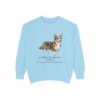 Cardigan Welsh Corgi Latin Sweatshirt, Chambray, front view