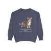 Cardigan Welsh Corgi Latin Sweatshirt, Denim, front view