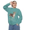 Cardigan Welsh Corgi Latin Sweatshirt, Seafoam, person 2 context