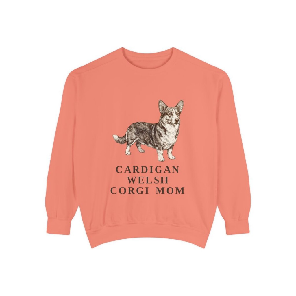 Cardigan Welsh Corgi Mom Sweatshirt, Terracotta, front view