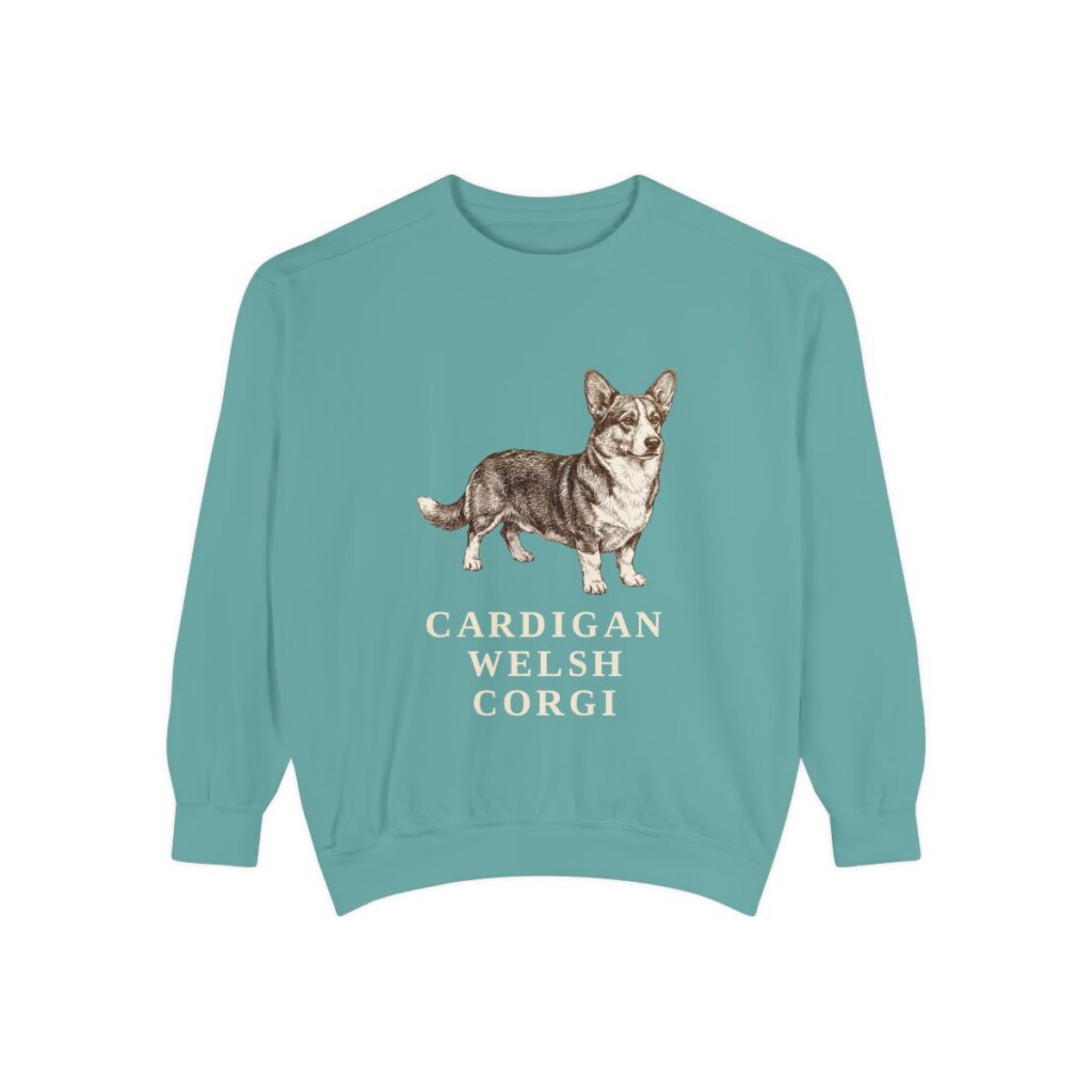 Cardigan Welsh Corgi Sweatshirt, Seafoam, front view