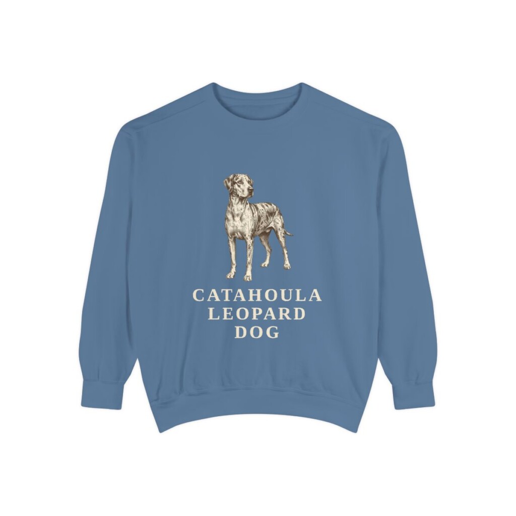 Catahoula Leopard Dog Sweatshirt, Blue Jean, front view