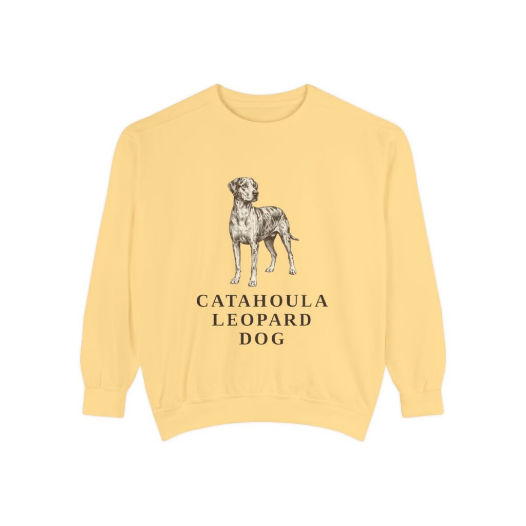Catahoula Leopard Dog Sweatshirt, Butter, front view