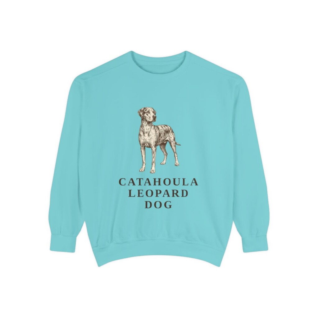 Catahoula Leopard Dog Sweatshirt, Chalky Mint, front view