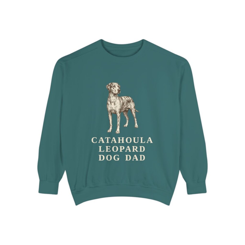 Catahoula Leopard Dog Dad Sweatshirt, Blue Spruce, front view
