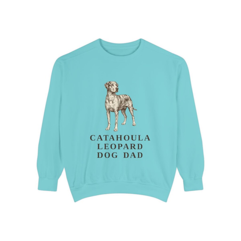Catahoula Leopard Dog Dad Sweatshirt, Chalky Mint, front view