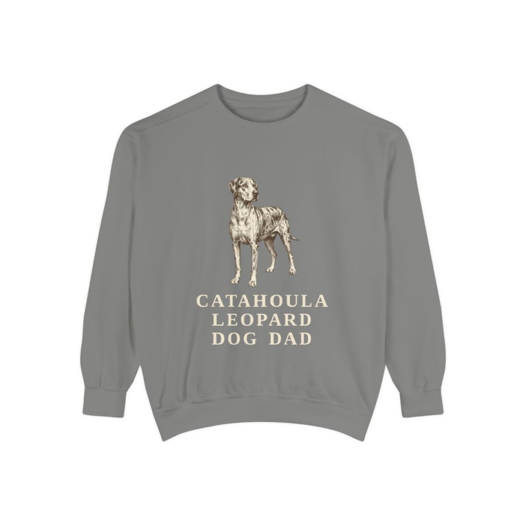Catahoula Leopard Dog Dad Sweatshirt, Grey, front view