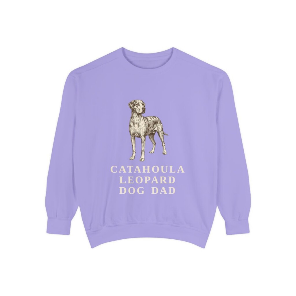Catahoula Leopard Dog Dad Sweatshirt, Violet, front view