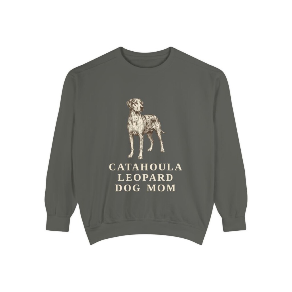 Catahoula Leopard Dog Mom Sweatshirt, Pepper, front view