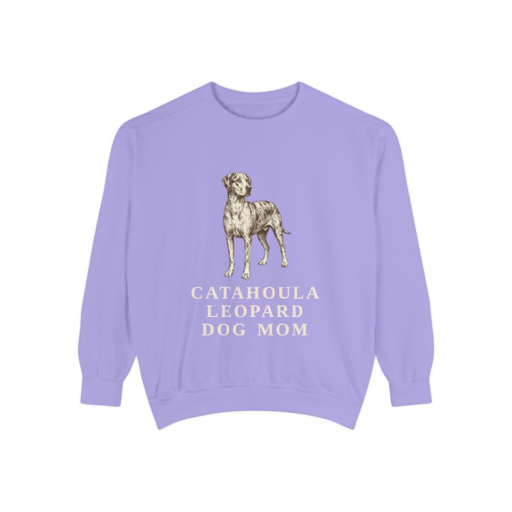 Catahoula Leopard Dog Mom Sweatshirt, Violet, front view