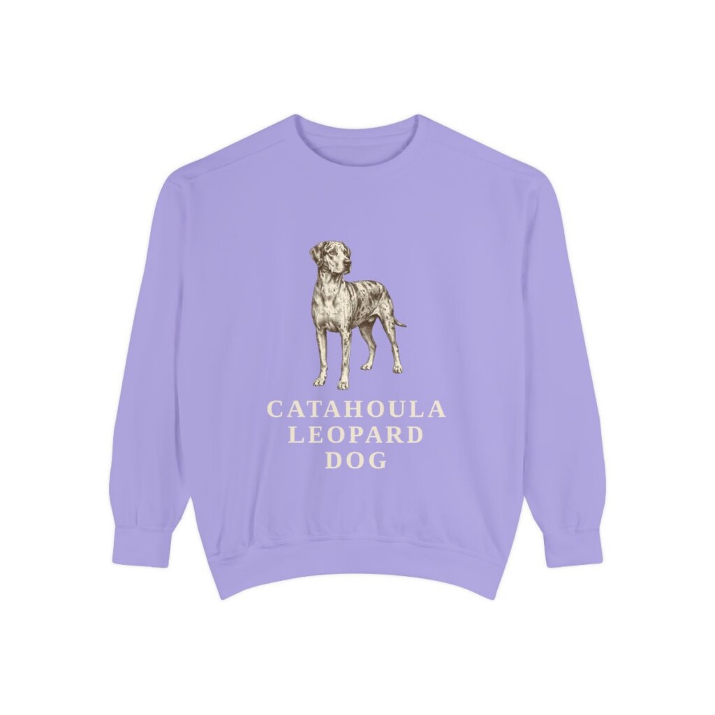 Catahoula Leopard Dog Sweatshirt, Violet, front view