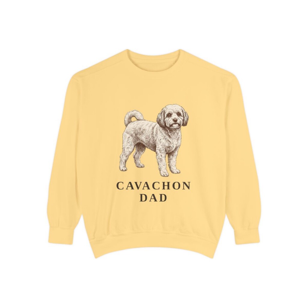 Cavachon Dad Sweatshirt, Butter, front view