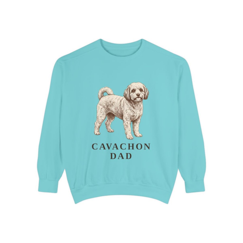 Cavachon Dad Sweatshirt, Chalky Mint, front view