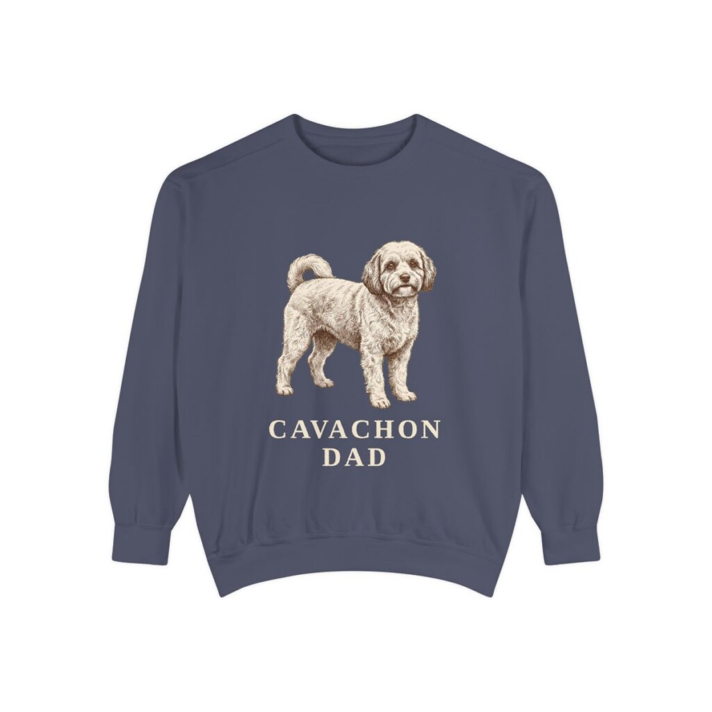 Cavachon Dad Sweatshirt, Denim, front view