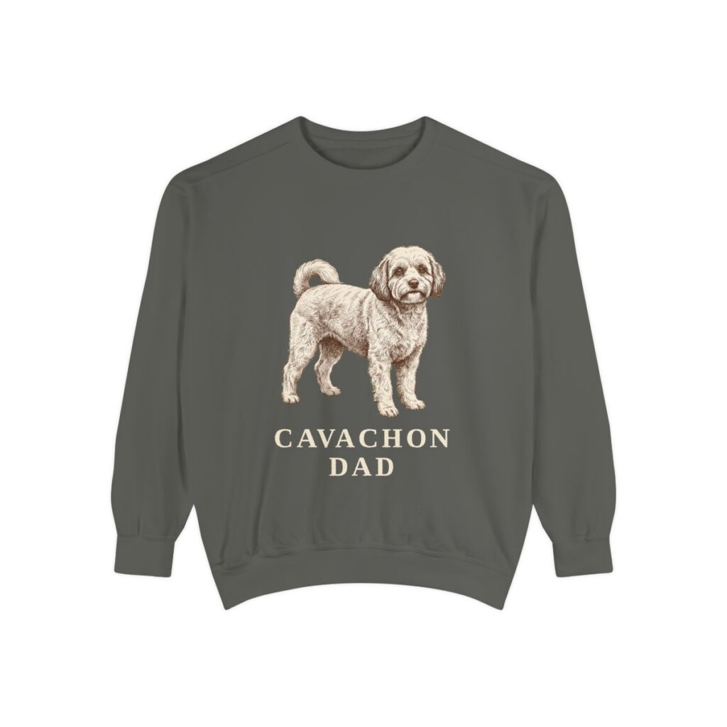 Cavachon Dad Sweatshirt, Pepper, front view