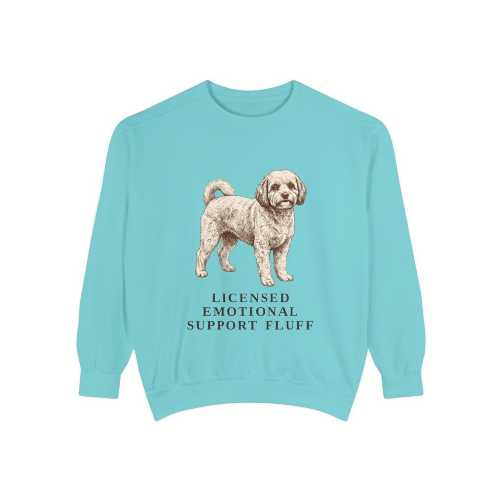 Cavachon Humor Sweatshirt, Chalky Mint, front view