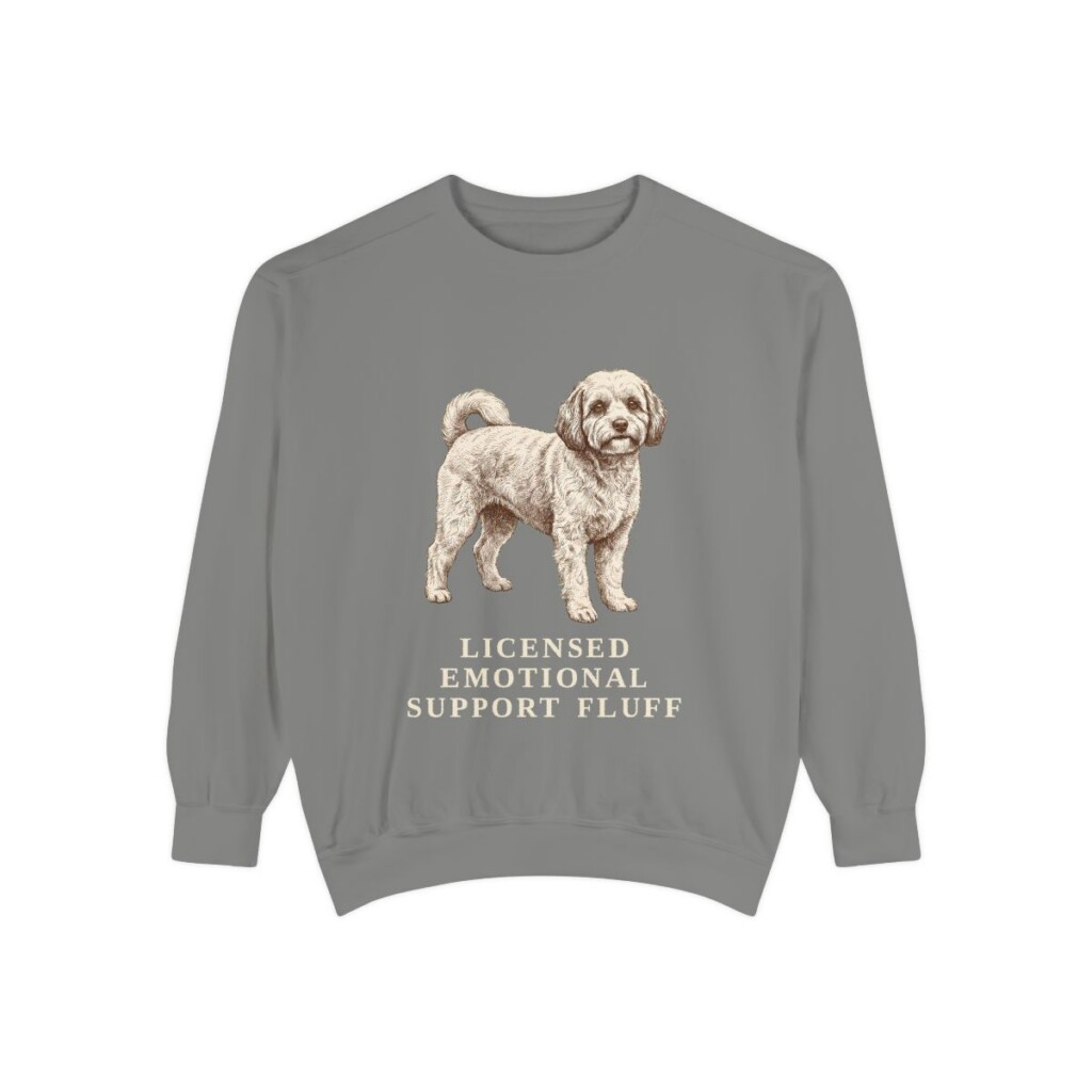Cavachon Humor Sweatshirt, Grey, front view