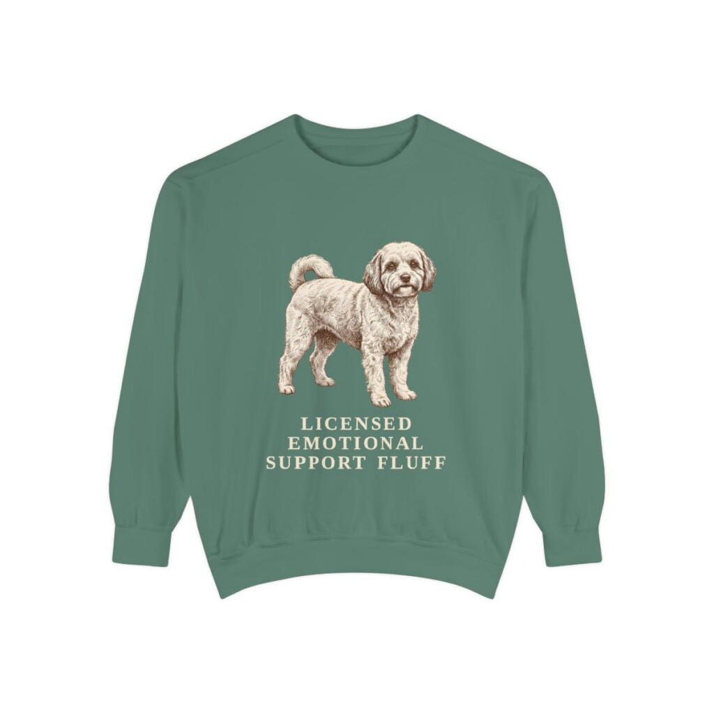 Cavachon Humor Sweatshirt, Light Green, front view