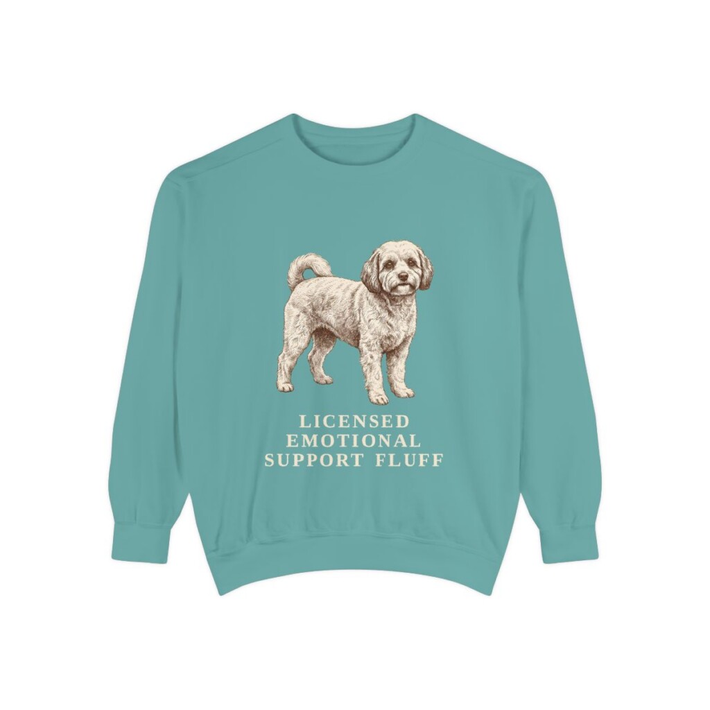 Cavachon Humor Sweatshirt, Seafoam, front view
