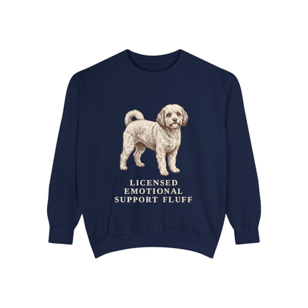 Cavachon Humor Sweatshirt, True Navy, front view