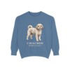 cavachon-sweatshirt-latin-blue-jean Cavachon Latin Sweatshirt, Blue Jean, front view
