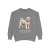cavachon-sweatshirt-latin-grey Cavachon Latin Sweatshirt, Grey, front view