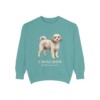 cavachon-sweatshirt-latin-seafoam Cavachon Latin Sweatshirt, Seafoam, front view