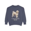 cavachon-sweatshirt-mom-denim Cavachon Mom Sweatshirt, Denim, front view