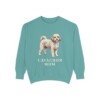 cavachon-sweatshirt-mom-seafoam Cavachon Mom Sweatshirt, Seafoam, front view