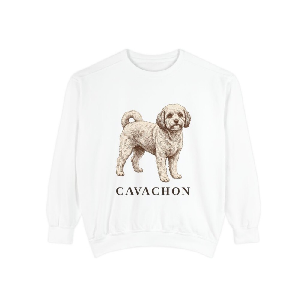 Cavachon Sweatshirt, White, front view