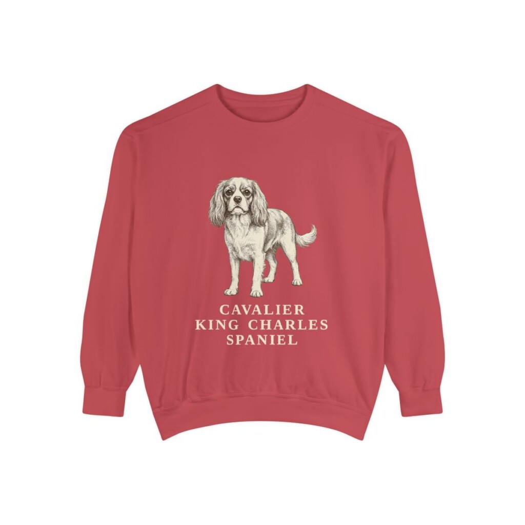 Cavalier King Charles Spaniel Sweatshirt, Crimson, front view