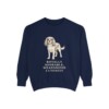Cavalier King Charles Spaniel Humor Sweatshirt, True Navy, front view