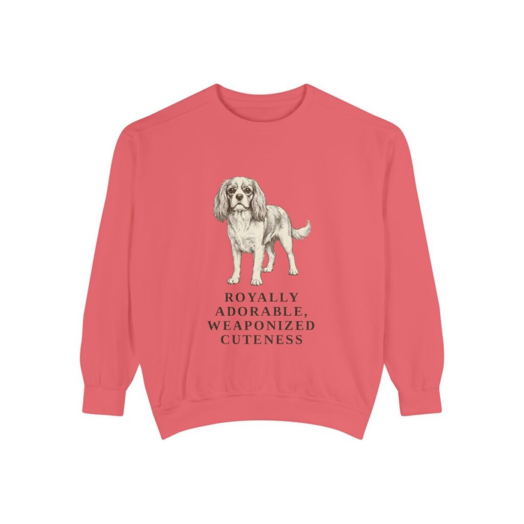 Cavalier King Charles Spaniel Humor Sweatshirt, Watermelon, front view