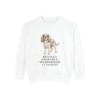 Cavalier King Charles Spaniel Humor Sweatshirt, White, front view
