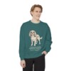 Cavalier King Charles Spaniel Latin Sweatshirt, Blue Spruce, person 1 front