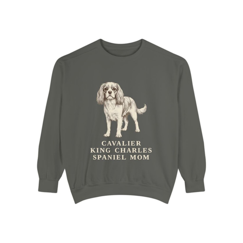 Cavalier King Charles Spaniel Mom Sweatshirt, Pepper, front view