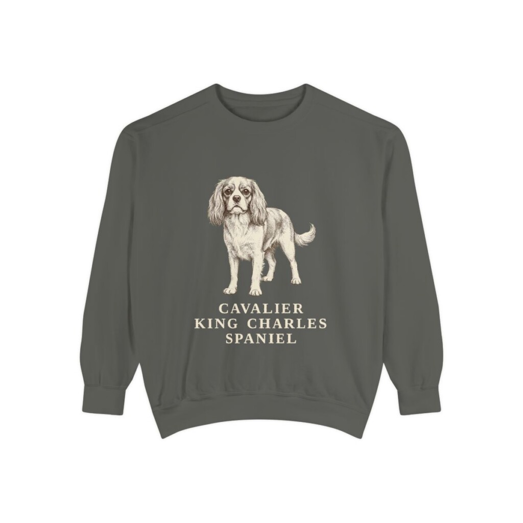 Cavalier King Charles Spaniel Sweatshirt, Pepper, front view