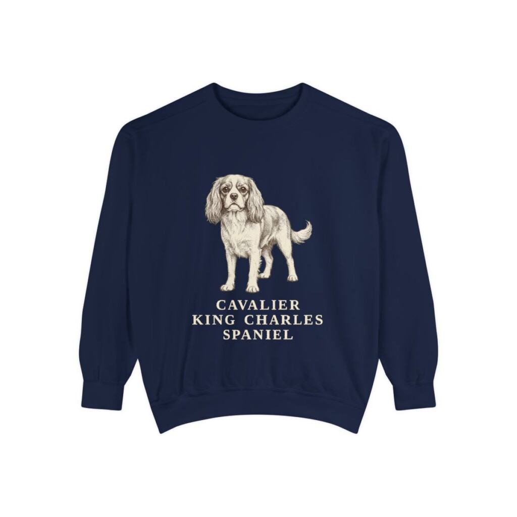 Cavalier King Charles Spaniel Sweatshirt, True Navy, front view
