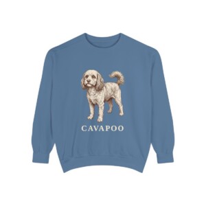 cavapoo-sweatshirt-blue-jean Cavapoo Sweatshirt, Blue Jean, front view