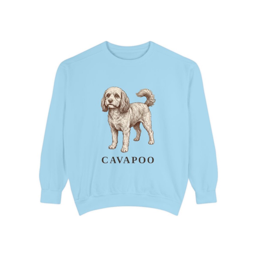Cavapoo Sweatshirt, Chambray, front view