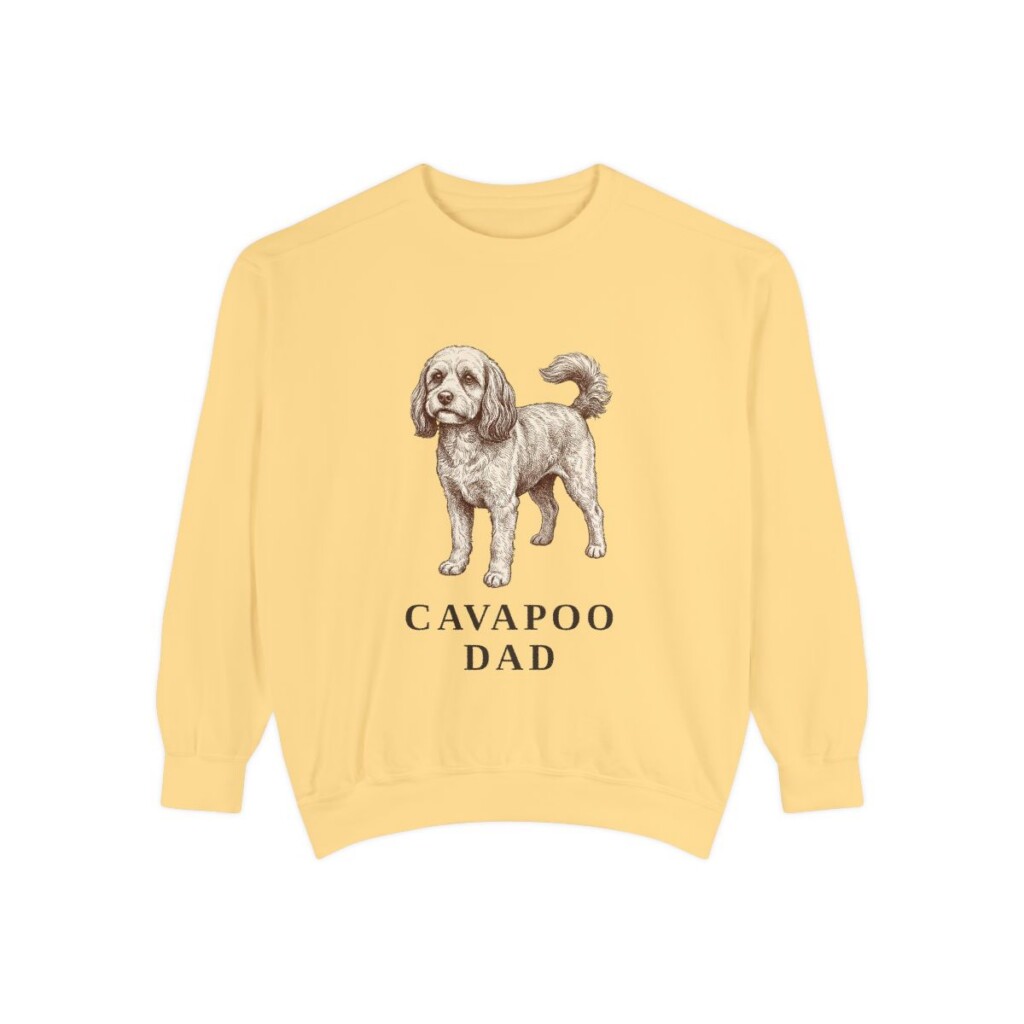 Cavapoo Dad Sweatshirt, Butter, front view