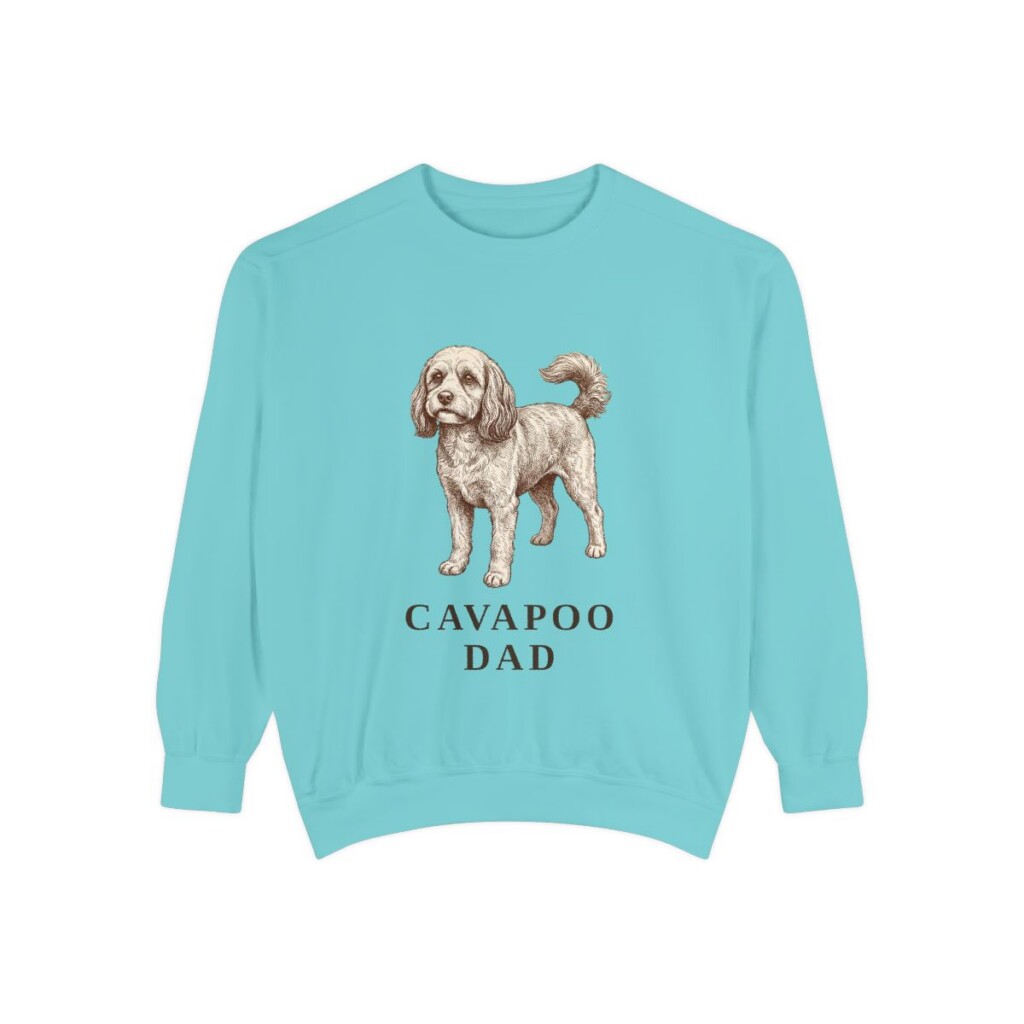 Cavapoo Dad Sweatshirt, Chalky Mint, front view