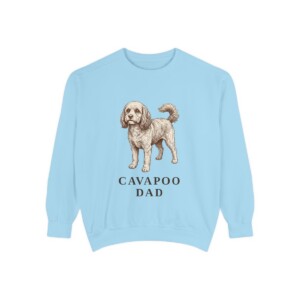 cavapoo-sweatshirt-dad-chambray Cavapoo Dad Sweatshirt, Chambray, front view