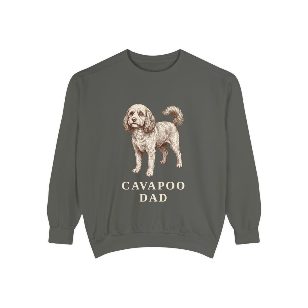 Cavapoo Dad Sweatshirt, Pepper, front view